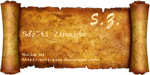 Sóti Zinajda névjegykártya